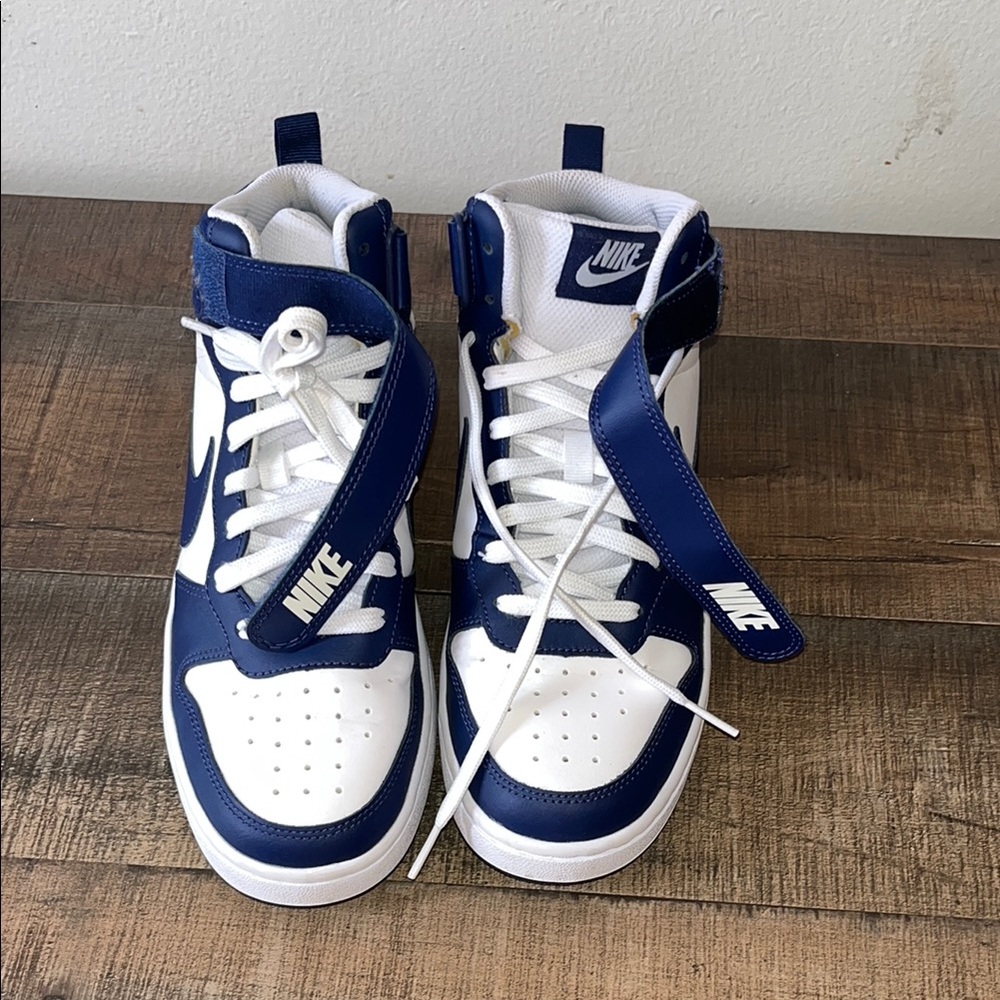 Nike Navy and White High-Top Sneakers